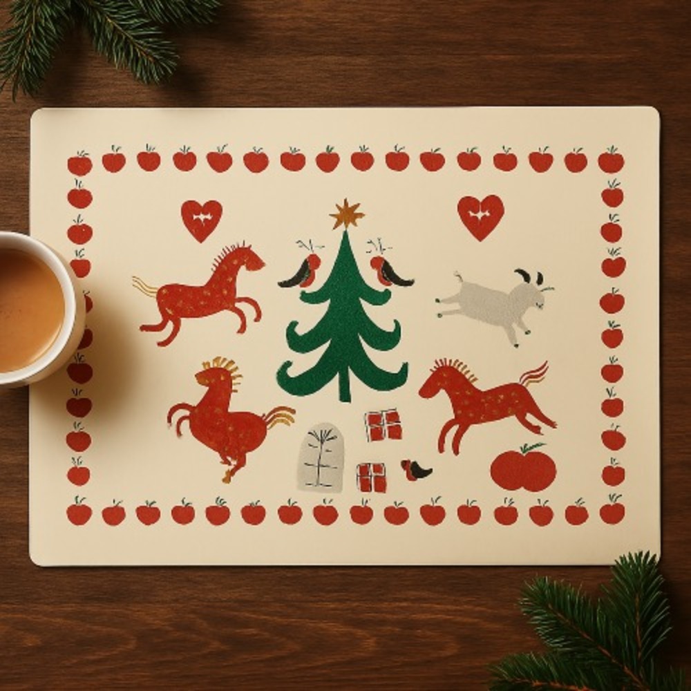 IKEA VINTERFINT 17¾x13¾" Xmas Placemats – Animal Pattern – 4 Pack – Rare